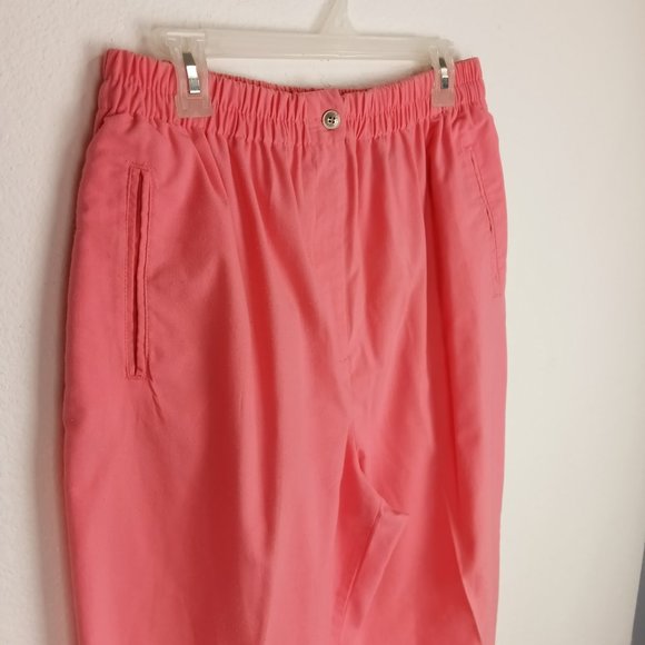 Karen Scott Women's Pink Pants Size 16 Stretch Elastic Waist Front Pockets - Picture 3 of 12
